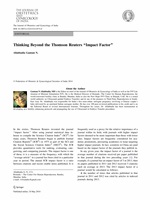 Thinking Beyond the Thomson Reuters "Impact Factor"