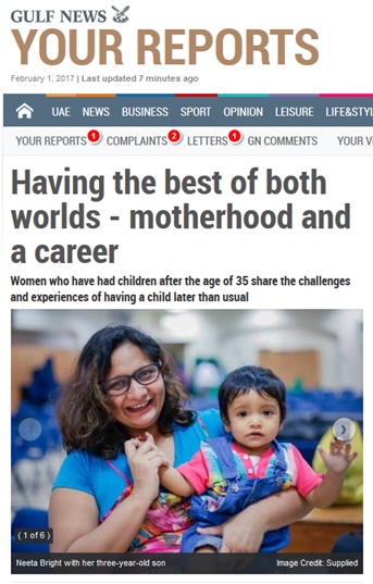 Dr. Gautam Allahbadia on Gulf News | Having the best of both worlds - motherhood and a career